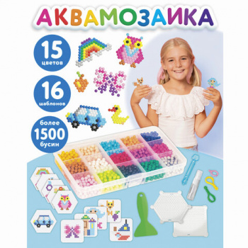Аквамозаика, 15 цветов, 1500 бусин, в колорбоксе, ЮНЛАНДИЯ, 663778 (в упаковке 1 шт.) Аквамозаика, 15 цветов, 1500 бусин, в колорбоксе, ЮНЛАНДИЯ, 663778 (в упаковке 1 шт.)