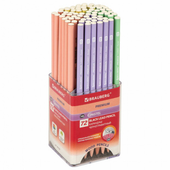 Карандаш чернографитный BRAUBERG "PREMIUM TURKEY", 1 шт., "Pastel", НВ, ассорти, дисплей, 181559 Карандаш чернографитный BRAUBERG "PREMIUM TURKEY", 1 шт., "Pastel", НВ, ассорти, дисплей, 181559
