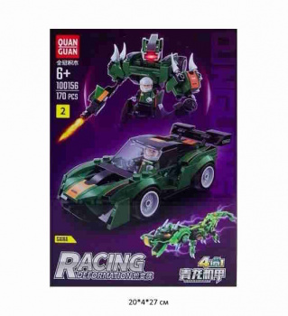 Конструктор арт. 100156-2 Трансформер Робот-автомобиль 170 дет. в кор.~