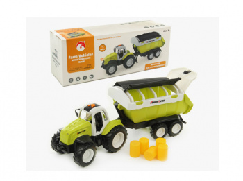 Трактор арт. 397 С прицепом на батар. свет, звук в кор._