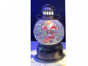 Фонарь Новогодний арт. 9181B-601 "Дед Мороз у елки" свет 20 см в кор.