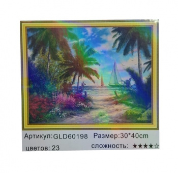 Алмазная мозаика арт. GLD60198 Тропический остров 30*40 полная выкладка на подрамнике
