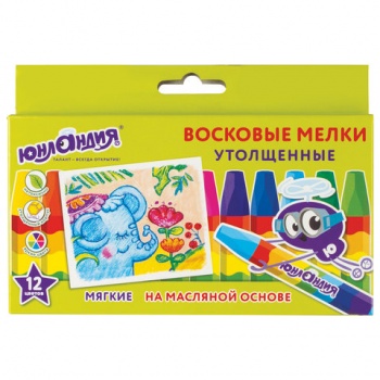 кс_Восковые мелки утолщенные арт.227297 "ЮНЛАНДИК И ИНДИЙСКИЙ СЛОН",НАБОР12 цв.,маслян.основа кс_Восковые мелки утолщенные арт.227297 "ЮНЛАНДИК И ИНДИЙСКИЙ СЛОН",НАБОР12 цв.,маслян.основа