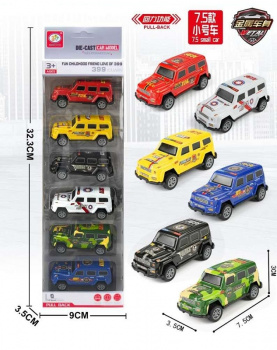 Набор машин арт. 399-805 Джип инерц. металл 6 шт. в кор.