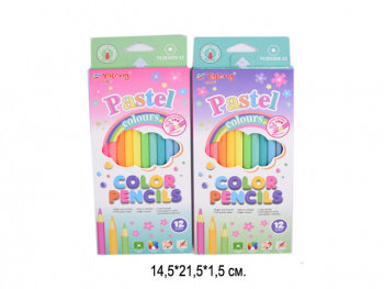 кц_Карандаши цветные арт. YL201029-12 Набор 12 пастельных цветов в кор.