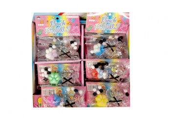 Антистресс арт. 80815 Лапка мальтоза с бантиком в пак. (16 шт.) шоубокс