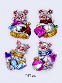 Магнит свинка керам. арт. 8036 Цвет. с мячом в пак.° Магнит свинка керам. арт. 8036 Цвет. с мячом в пак.°