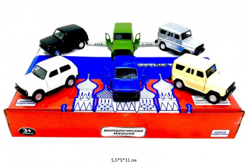 Модель металл. арт. TCC181/182/12D Джип ВАЗ, УАЗ в ассортименте (12 шт.) шоубокс_+~