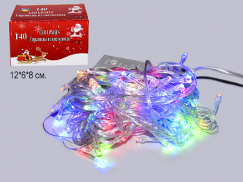 Гирлянда электр. арт. 671-501 140LED Цветная 7 м бел. провод в кор. Гирлянда электр. арт. 671-501 140LED Цветная 7 м бел. провод в кор.