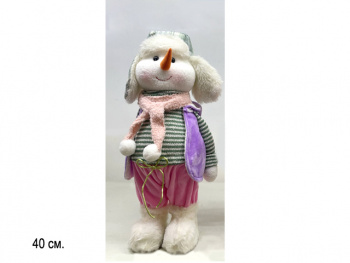 им Снеговик арт. X88AB-1-601 Мальчик в полосатом свитере 40 см в пак.