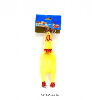Игрушка резиновая арт. LY-015 Цыпленок пищалка в сетке_