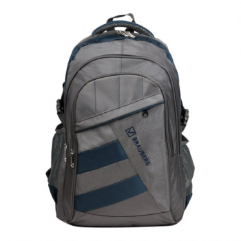 Рюкзак BRAUBERG "MainStream 2", 35 л, размер 45х32х19 см, ткань, серо-синий, 224446 Рюкзак BRAUBERG "MainStream 2", 35 л, размер 45х32х19 см, ткань, серо-синий, 224446