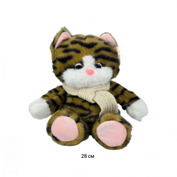 им Кот арт. 0803-43-4 Рыжий полосатый в шарфе 28 см в пак._