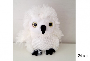им Сова арт. 12835/24-209 Белая черные лапки 24 см в пак.