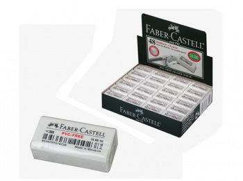 Ластик белый прямоугольный "Faber-Castell" PVC-free, арт. 188648, 31х16х11мм (1/48) 188648