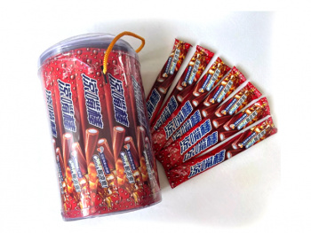 Конфета арт. 002152/002381-2 Жевательная Трубочка-тянучка с начинкой Кола 16 г 40 шт. в банке#'*