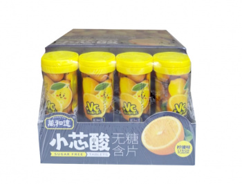 Конфета арт. 95780/95773 "Лимон" кислая без сахара в баночке 20 шт. упаковка