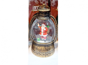 Фонарь Новогодний арт. 690814-3-502 "Дед Мороз с подарком" на батар. 13 см в кор.