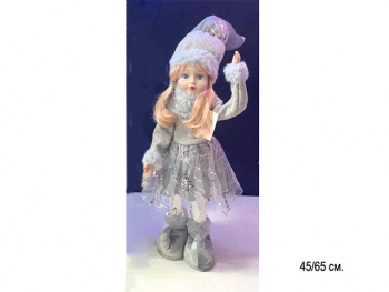 им Кукла арт. JL11-601 Девочка в сером костюме и колпаке 45/65 см в пак.