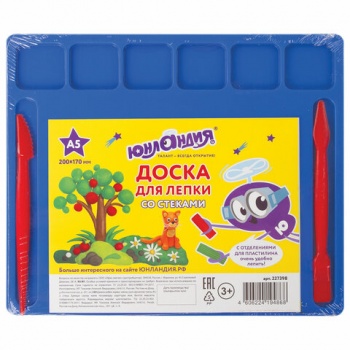 кс_Доска для лепки арт.227398 А5, 200х170мм, ЮНЛАНДИЯ,ассорти,6 отделений для пластилина, 2 стека кс_Доска для лепки арт.227398 А5, 200х170мм, ЮНЛАНДИЯ,ассорти,6 отделений для пластилина, 2 стека