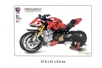 Конструктор арт. 50051 Мотоцикл 827 дет. в кор._/36 шт./