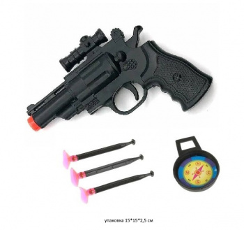 Оружие арт. AK332-6C Пистолет с компасом, присосками в пак.•
