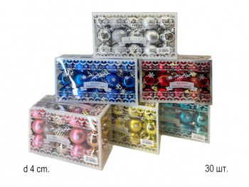 Шары арт. WL4030LH-601 Набор 30 шт. d-4 см в кор. цвета микс