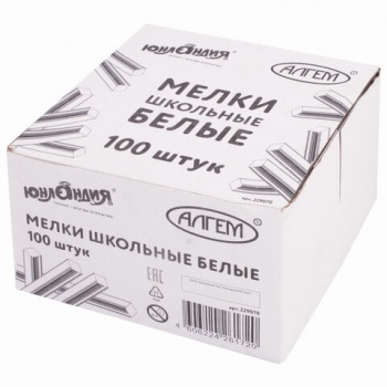 кс_Мел белый арт.229070 ЮНЛАНДИЯ (Алгем), натуральный, набор 100 штук, квадратный кс_Мел белый арт.229070 ЮНЛАНДИЯ (Алгем), натуральный, набор 100 штук, квадратный