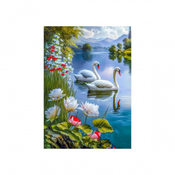 Алмазная мозаика арт. GLD63077 Два лебедя 30*40 полная выкладка на подрамнике Алмазная мозаика арт. GLD63077 Два лебедя 30*40 полная выкладка на подрамнике