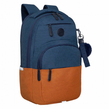Рюкзак GRIZZLY школьный, укрепленная спинка, 2 отделения, для девочек, BLUE/ORANGE, 43х27,5х16 см, R Рюкзак GRIZZLY школьный, укрепленная спинка, 2 отделения, для девочек, BLUE/ORANGE, 43х27,5х16 см, R