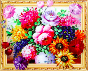 Алмазная мозаика арт. LT0497 Ассорти цветов 5D 50*40, полная выкладка на подрамнике Алмазная мозаика арт. LT0497 Ассорти цветов 5D 50*40, полная выкладка на подрамнике