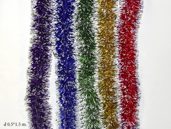 Мишура арт. М4/4#007 Цветная с белыми кончиками d5х1,5 м 