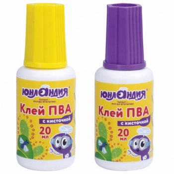 кс_Клей ПВА с кисточкой, 20 г, ЮНЛАНДИЯ, 228420 кс_Клей ПВА с кисточкой, 20 г, ЮНЛАНДИЯ, 228420