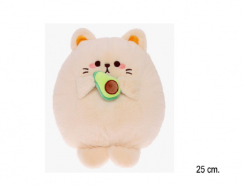 им Кот арт. 2400401-13-2 Бежевый толстячок с авокадо 25 см в пак.) им Кот арт. 2400401-13-2 Бежевый толстячок с авокадо 25 см в пак.)