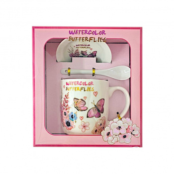 Подарочный набор арт. 1368-501 "Watercolor butterfly" 3 предмета в кор.