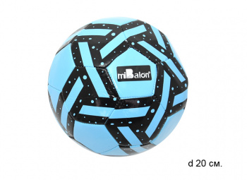 Мяч футбольный арт. 84213 Голубой черные полосы в пак.