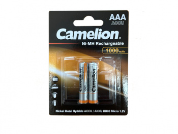 кв_Аккумулятор Camelion R03/AAA 1000mAh Ni-Mh BL2 (24/480) [NH-AAA1000BP2] 22229