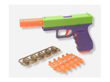 Оружие арт. D16 Пистолет стреляет пульками и патронами, в кор.= Оружие арт. D16 Пистолет стреляет пульками и патронами, в кор.=