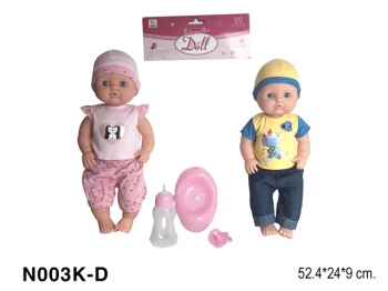 Кукла арт. 003K-DN" Baby Bon 40 см пьёт,писает,закрыв. глазки, с аксесс в пак. 52.4*24*9 /36шт//бл./ Кукла арт. 003K-DN" Baby Bon 40 см пьёт,писает,закрыв. глазки, с аксесс в пак. 52.4*24*9 /36шт//бл./