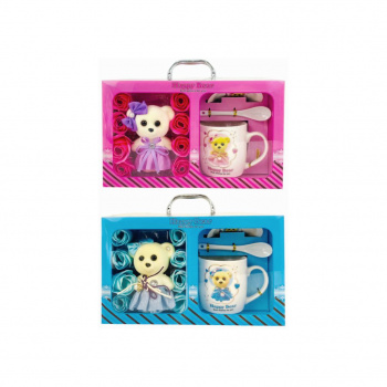 Подарочный набор арт. HK673-501 "Happy Bear" в ассортименте 3 предмета + игрушка в кор.