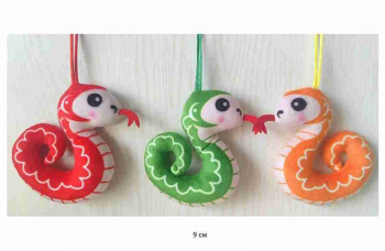 им Змея арт. 24810-16 Цвета микс на веревочке 9 см в пак.)