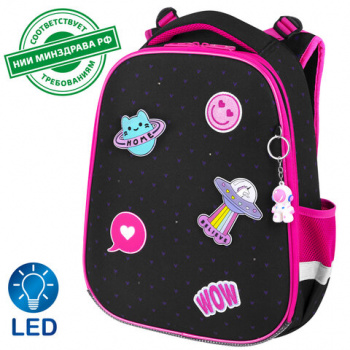 Ранец BRAUBERG PREMIUM, 2 отделения, с брелоком, "Space sweets", LED-ЛАМПОЧКИ, 38х29х16 см, 272020 Ранец BRAUBERG PREMIUM, 2 отделения, с брелоком, "Space sweets", LED-ЛАМПОЧКИ, 38х29х16 см, 272020