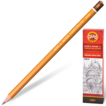 Карандаш чернографитный KOH-I-NOOR 1500, 1 шт., 3H, корпус желтый, заточенный, 150003H01170RU Карандаш чернографитный KOH-I-NOOR 1500, 1 шт., 3H, корпус желтый, заточенный, 150003H01170RU