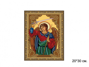 Алмазная мозаика арт. CDX051 Икона Архангела Михаила 20*30 неполная выкладка на подрамнике