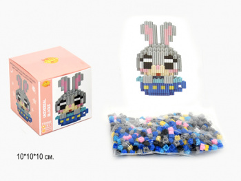 Конструктор арт. PT6066-2-805-802 Микро Зайка серый 581 дет. в кор.