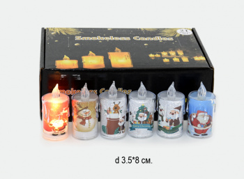 Свеча Новогодняя арт.  MDX-1 Блеск свет. (24 шт.) в кор.