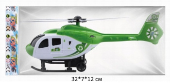 Вертолет инерц. арт. 1612E Зеленый в пак. 32*7*12
