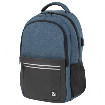 Рюкзак BRAUBERG URBAN универсальный, с отд. для ноутбука, USB-порт, Denver, син, 46х30х16 см, 229893 Рюкзак BRAUBERG URBAN универсальный, с отд. для ноутбука, USB-порт, Denver, син, 46х30х16 см, 229893
