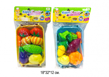 Набор игровой арт. 173A2 Овощи нарезные с корзинкой в ассортименте в пак.•