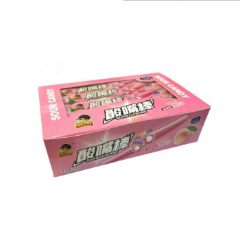 Конфета арт. 871837/ Кислая трубочка-тянучка с начинкой "Персик" 15 г 30 шт. в кор./